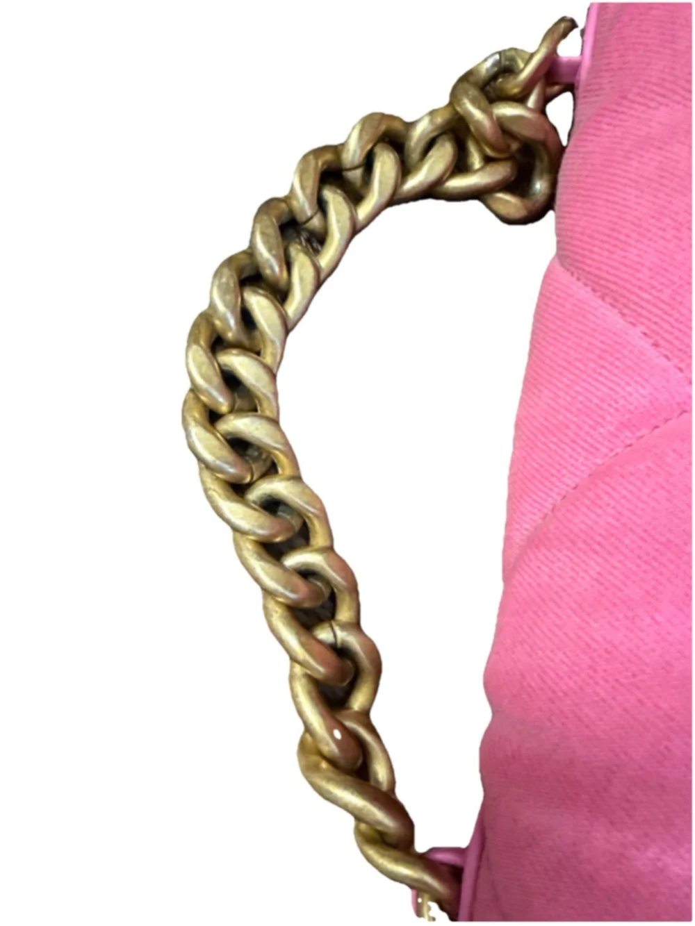 Chanel 19 Flap Bag Quilted Denim Medium Pink